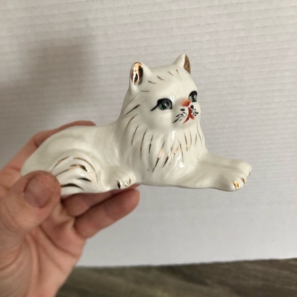 Vtg Porcelain Hand Painted Persian Cat - Picture 7 of 12